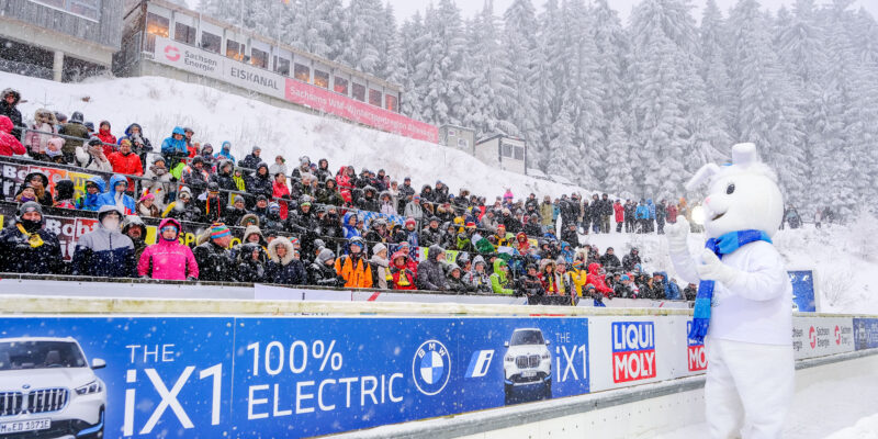 IBSF Weltcup &amp; EM Bob+Skeleton in Altenberg am 22.01.2023. Viererbob Herren. 2. Lauf. Foto: Arvid Müller