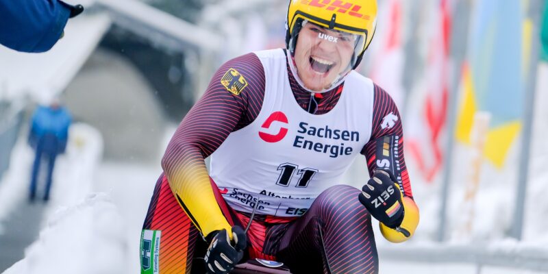 41. FIL Junior World Championships Luge / Junioren Weltmeisterschaften Rodeln am 31.01.2026.auf der Bobbahn Altenberg / Sachsen Energie Eiskanal. Marco Leger GER. Foto: Arvid Müller